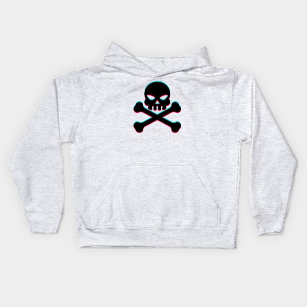 TikTok skull danger emoji smiley Black Kids Hoodie by ThingyDilly